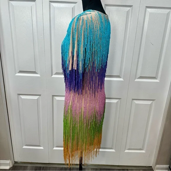Nasty Gal Rainbow Tassel Fringe Shift Dress - Picture 7 of 11